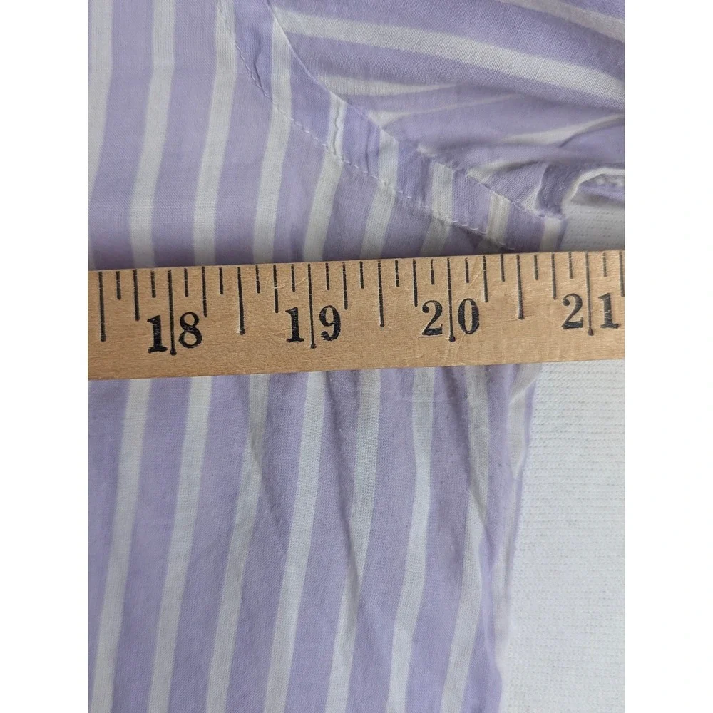 Lauren Ralph Lauren Womens Purple White Striped Cotton Button Down Shirt Large - Picture 7 of 11